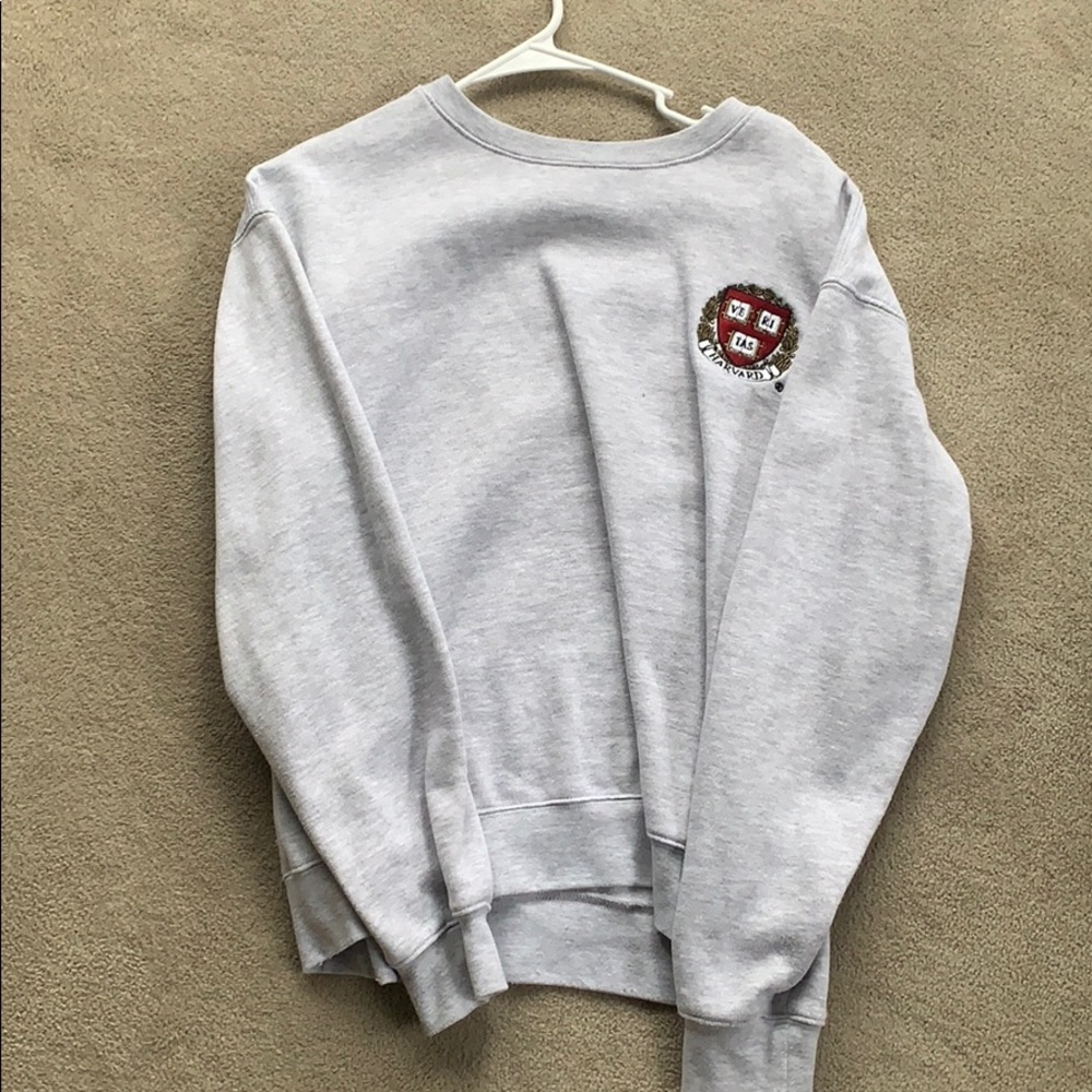 grey Harvard crew neck